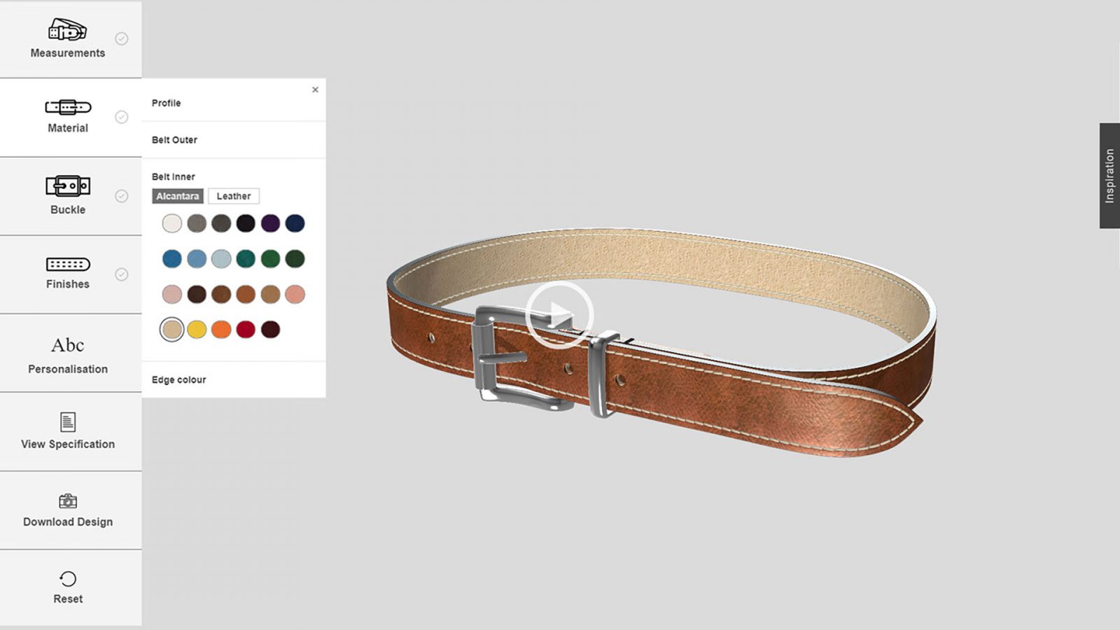 belt 3d configutrator